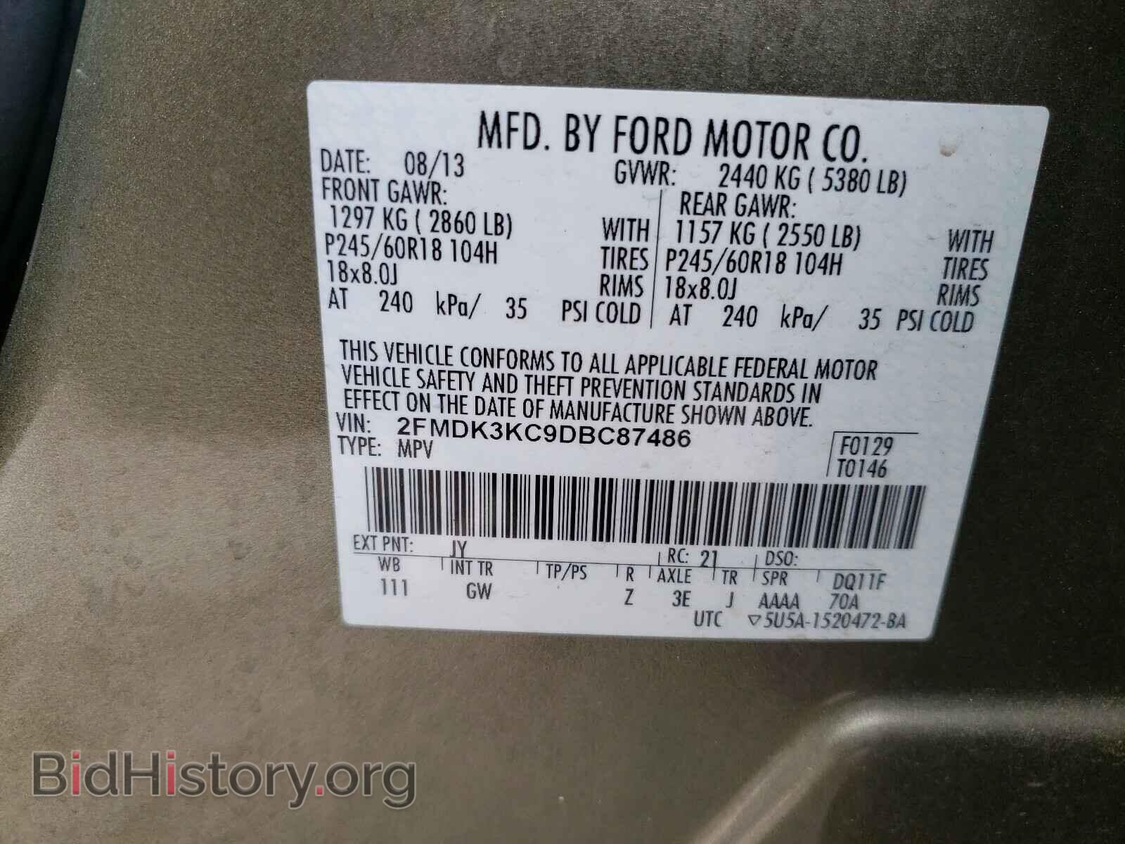 2013 FORD EDGE - VIN: 2FMDK3KC9DBC87486 - Photo 10