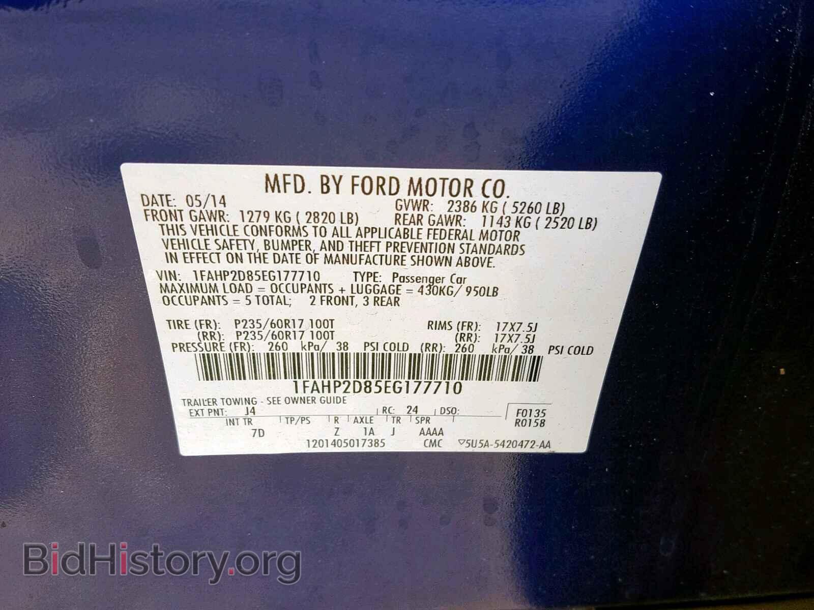2014 FORD TAURUS - VIN: 1FAHP2D85EG177710 - Photo 10
