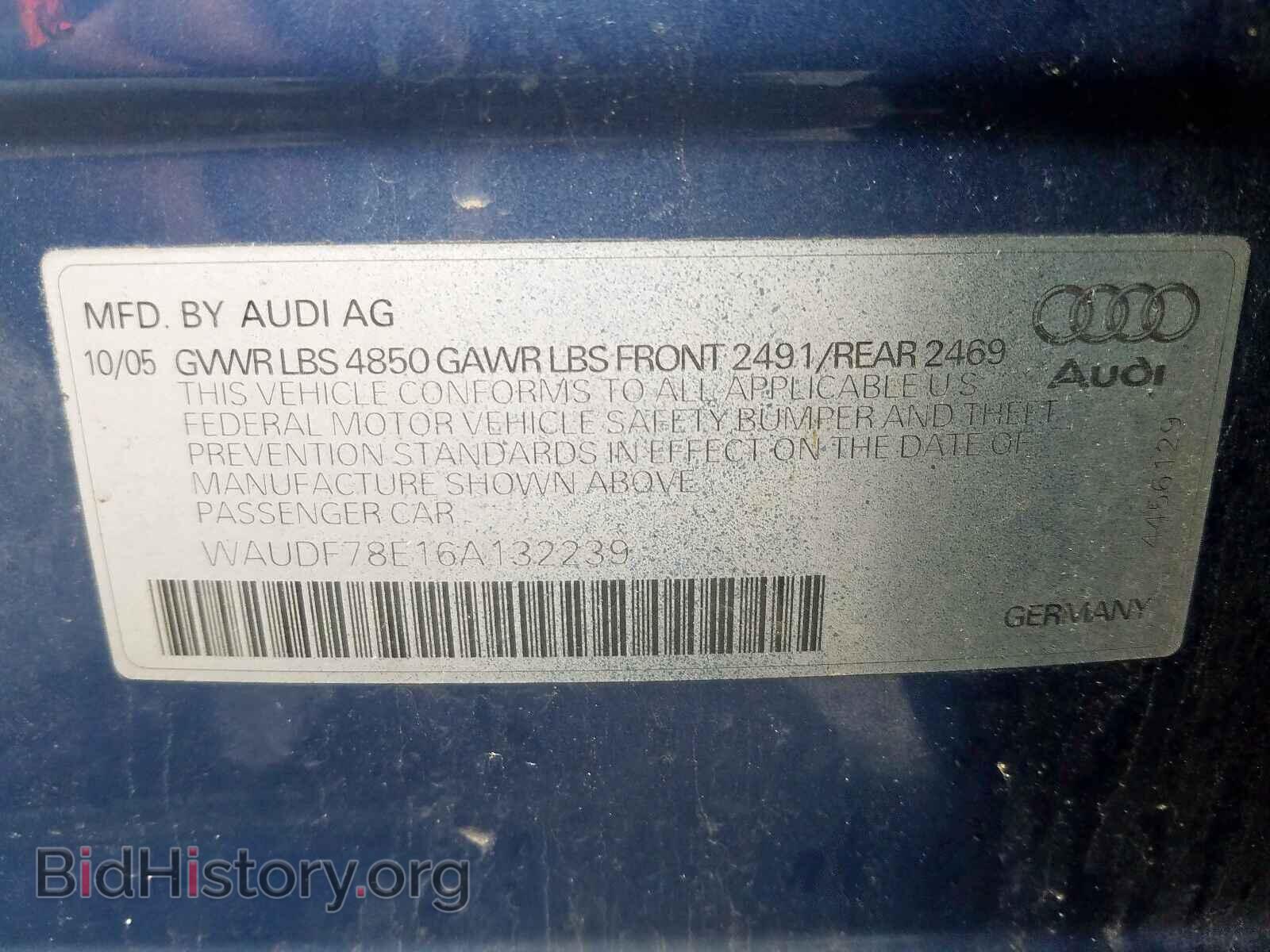 2006 AUDI A4 - VIN: WAUDF78E16A132239 - Photo 10