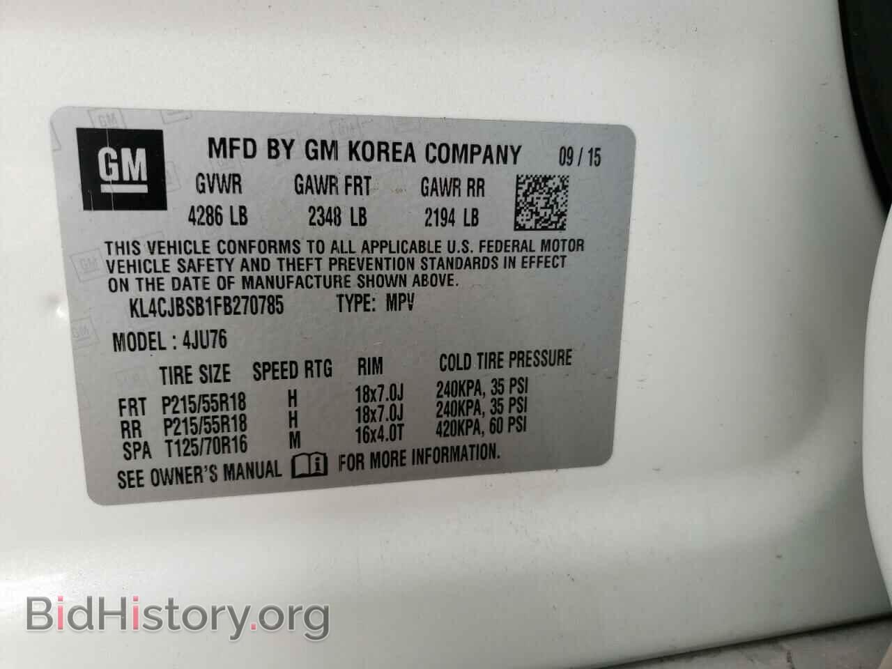 2015 BUICK ENCORE - VIN: KL4CJBSB1FB270785 - Photo 10