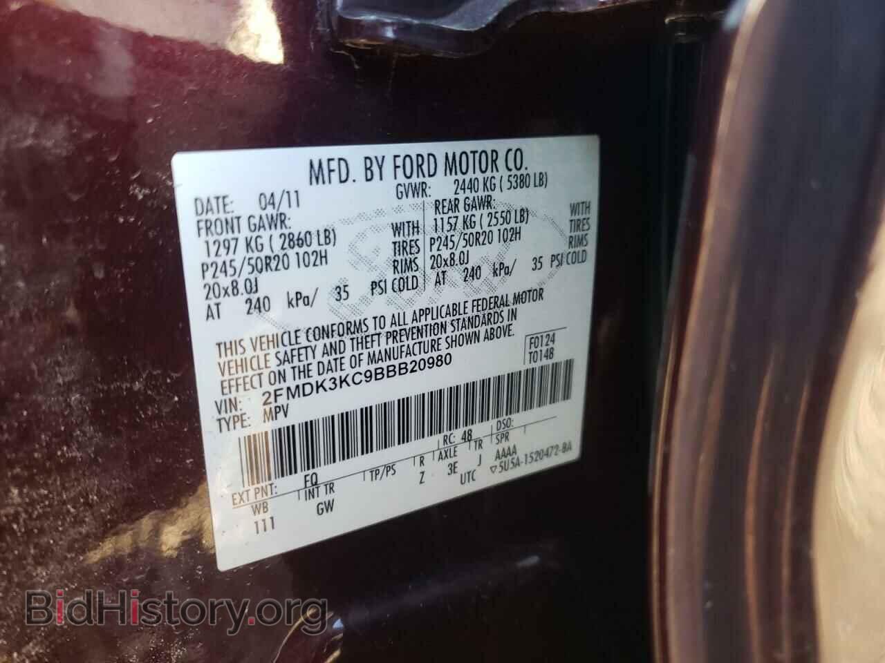2011 FORD EDGE - VIN: 2FMDK3KC9BBB20980 - Photo 10
