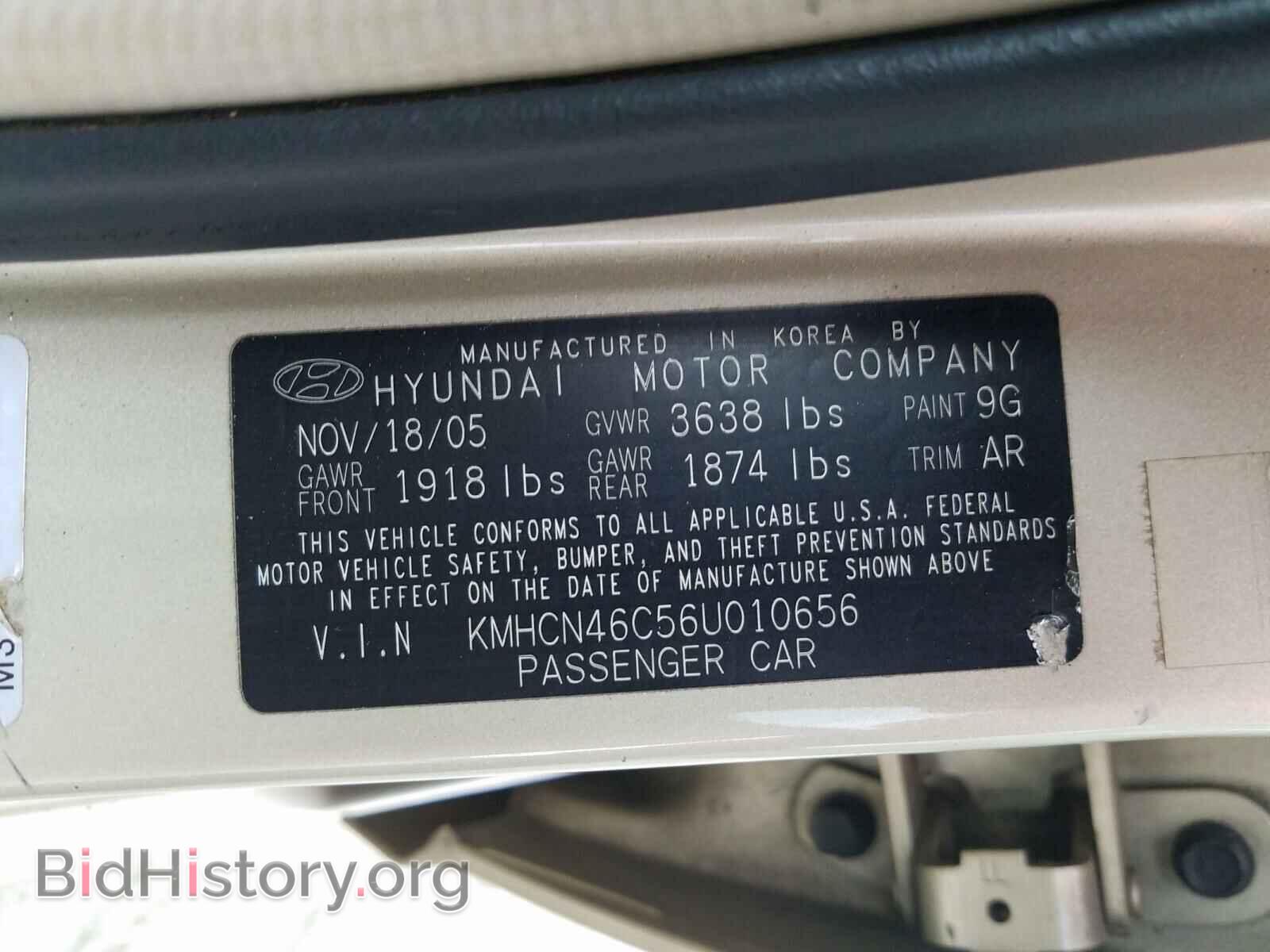 2006 HYUNDAI ACCENT - VIN: KMHCN46C56U010656 - Фото 10