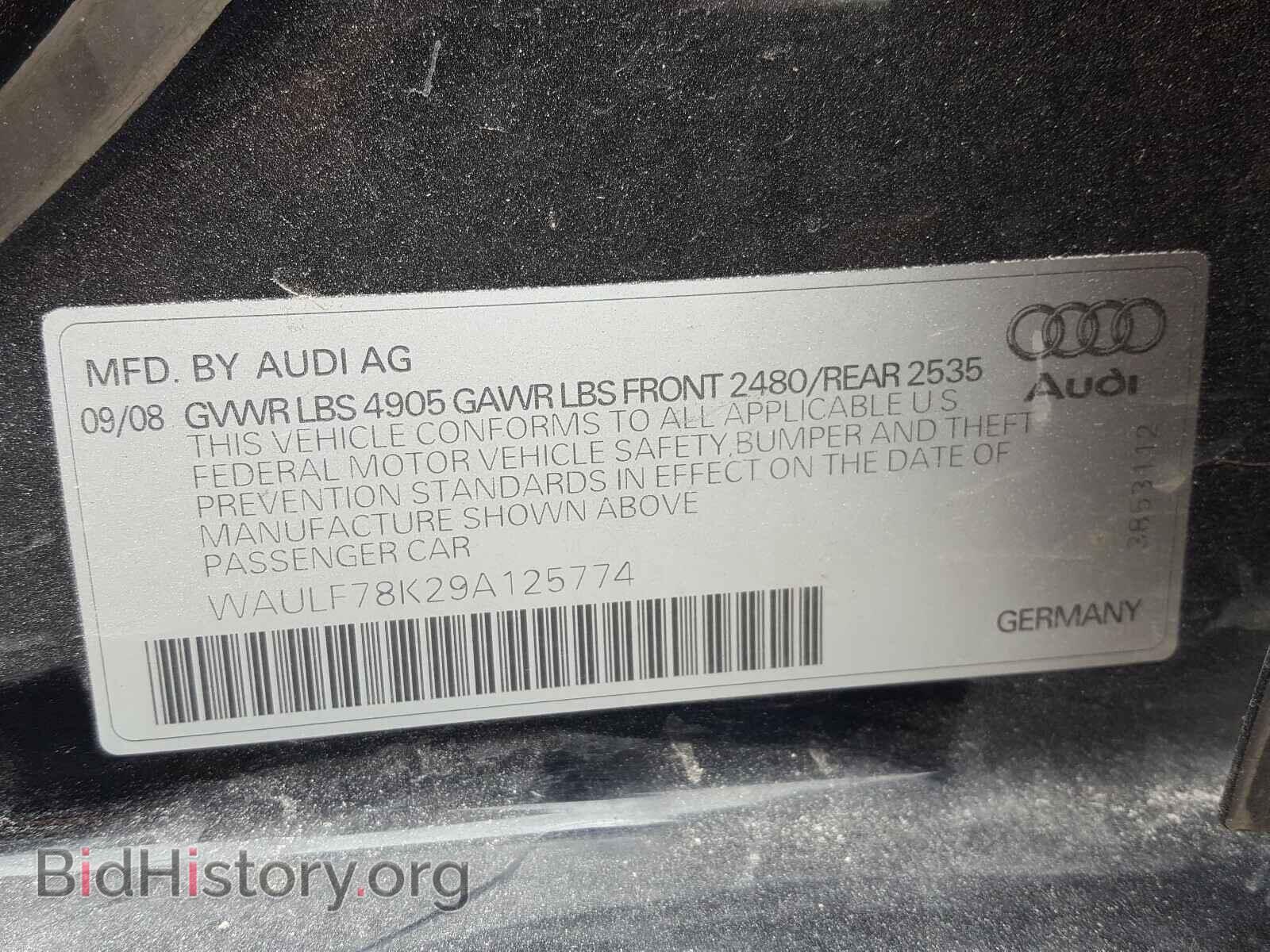 2009 AUDI A4 - VIN: WAULF78K29A125774 - Фото 10