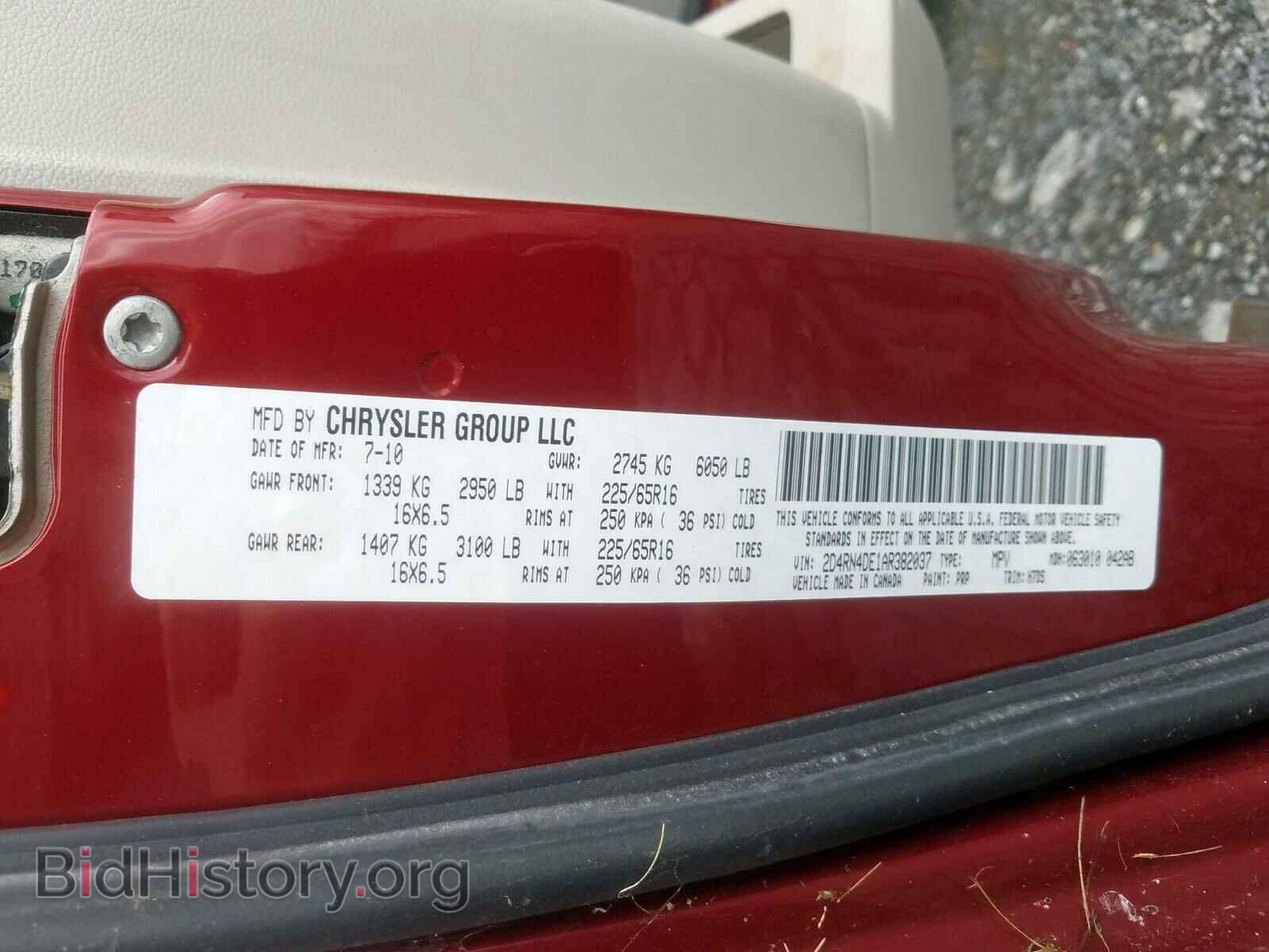 2010 DODGE GRAND CARA - VIN: 2D4RN4DE1AR382037 - Фото 10
