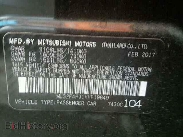 2017 MITSUBISHI MIRAGE - VIN: ML32F4FJ1HHF19849 - Фото 10