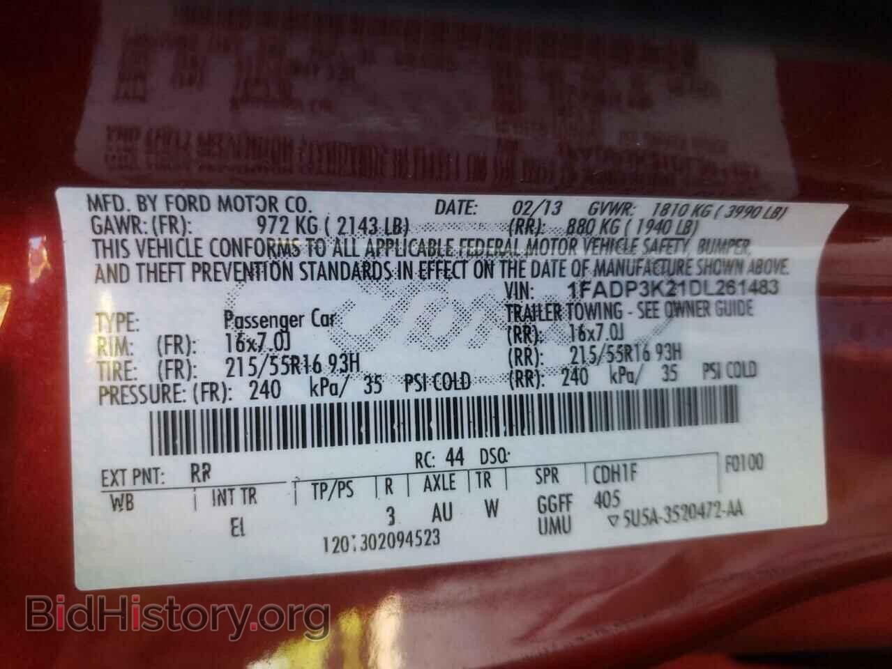 2013 FORD FOCUS - VIN: 1FADP3K21DL261483 - Фото 10