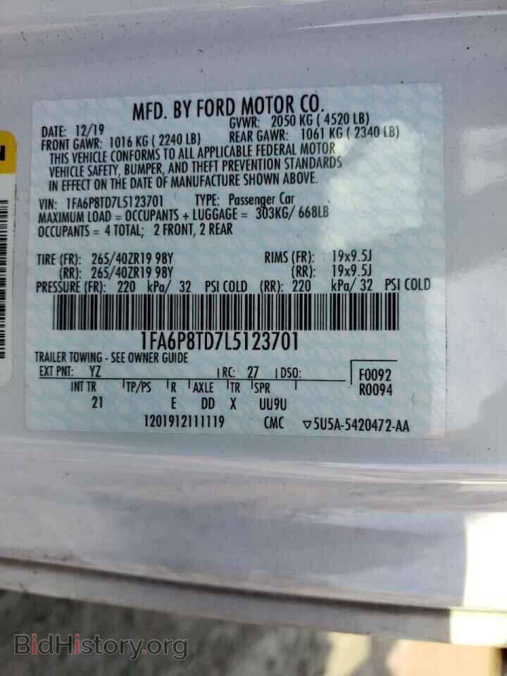 2020 FORD MUSTANG - VIN: 1FA6P8TD7L5123701 - Фото 10