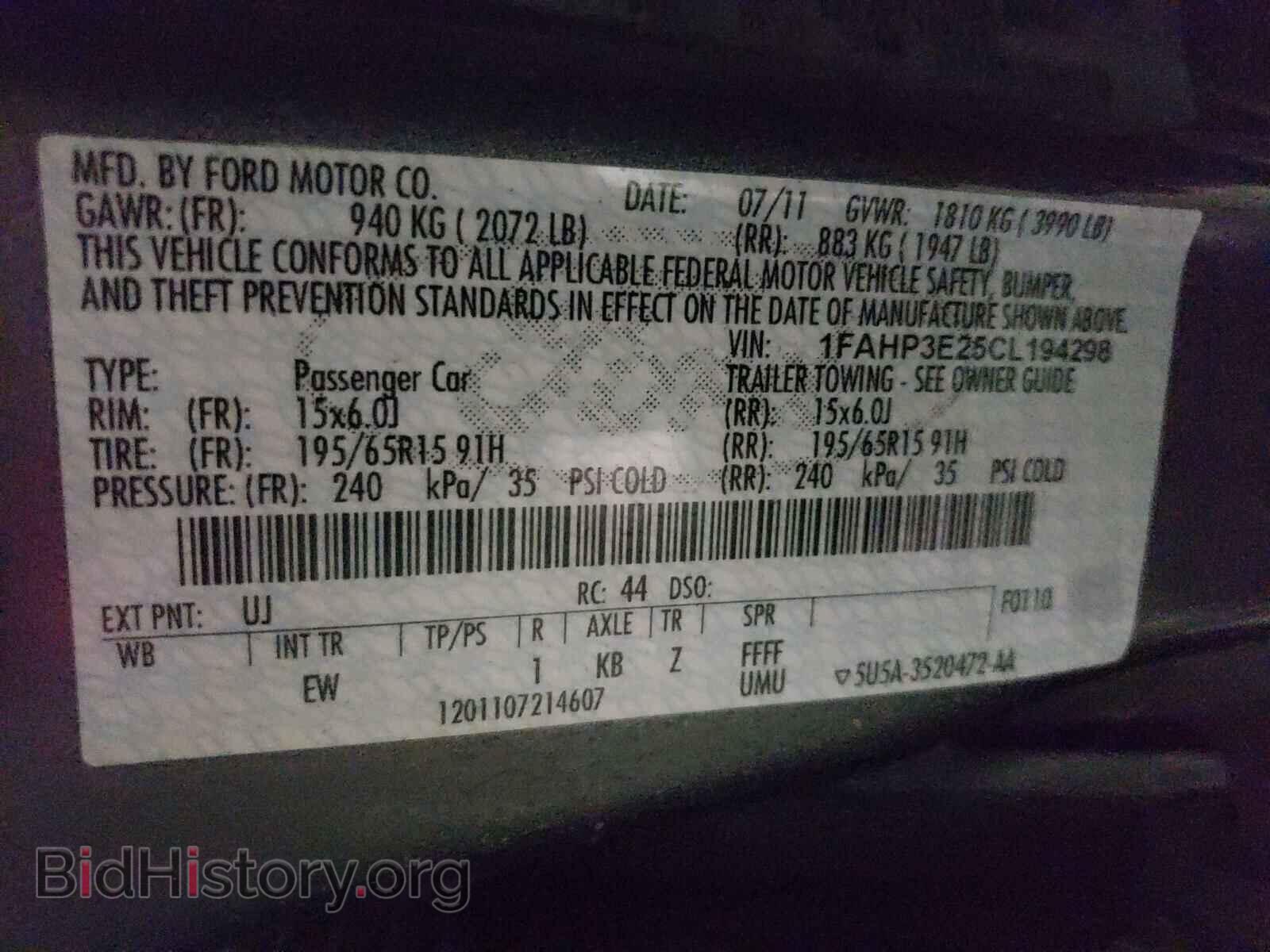 2012 FORD FOCUS - VIN: 1FAHP3E25CL194298 - Photo 10