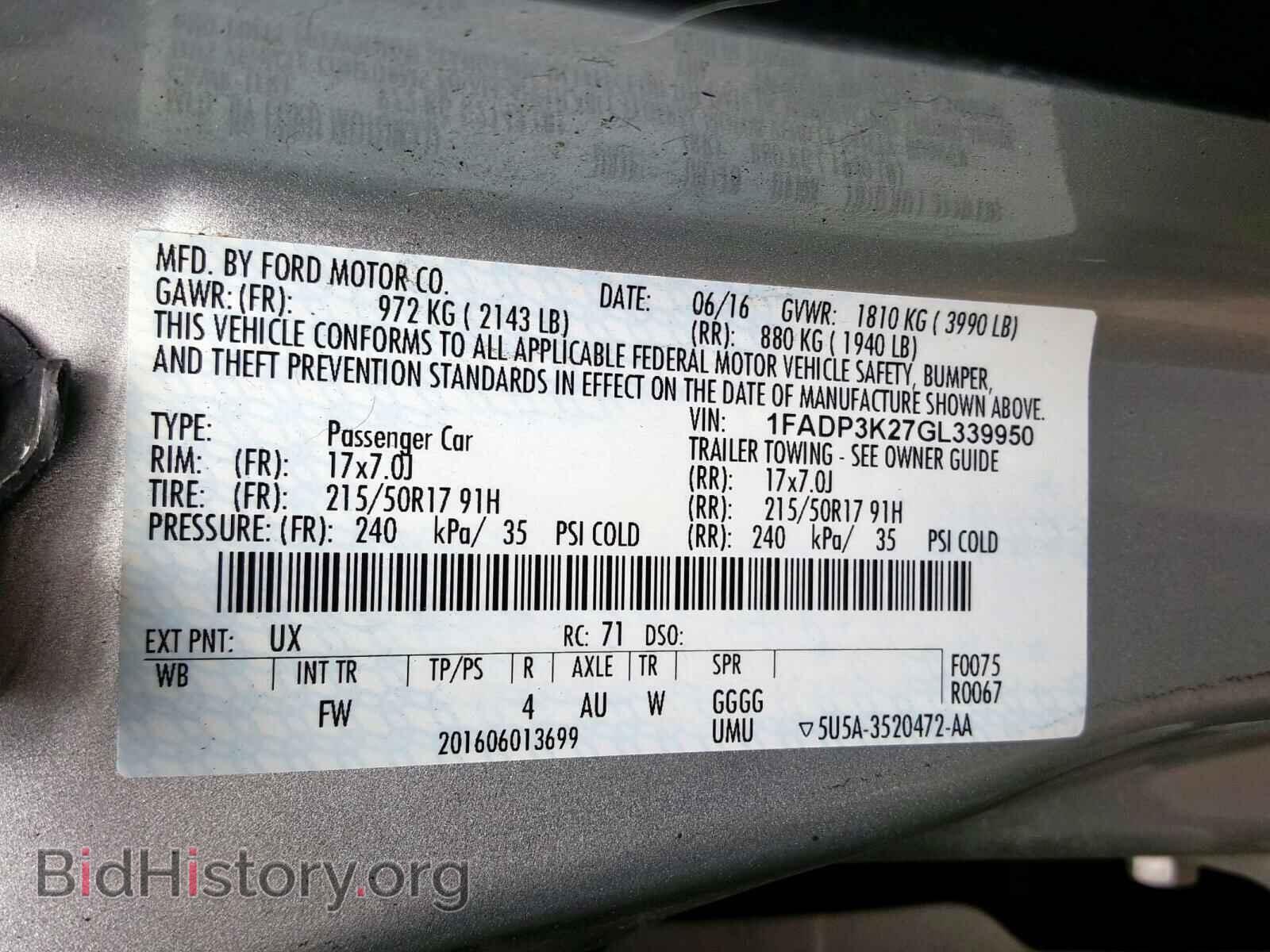 2016 FORD FOCUS - VIN: 1FADP3K27GL339950 - Photo 10