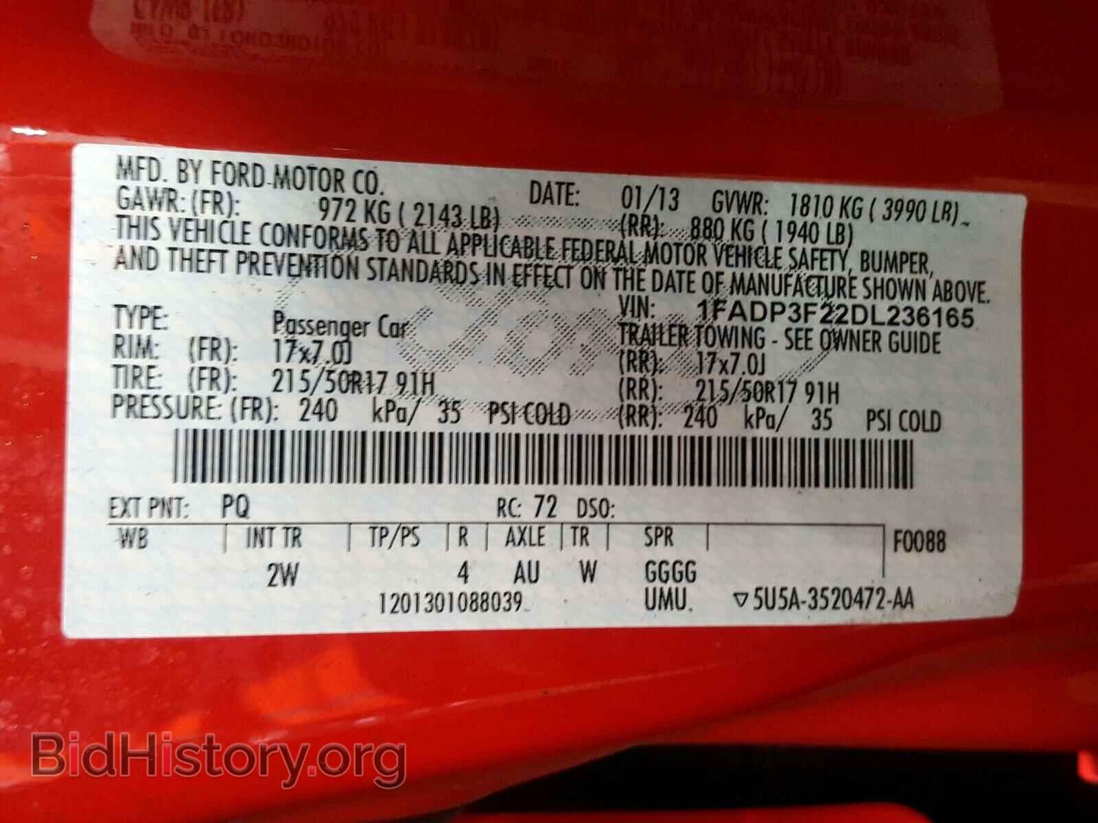 2013 FORD FOCUS - VIN: 1FADP3F22DL236165 - Фото 10