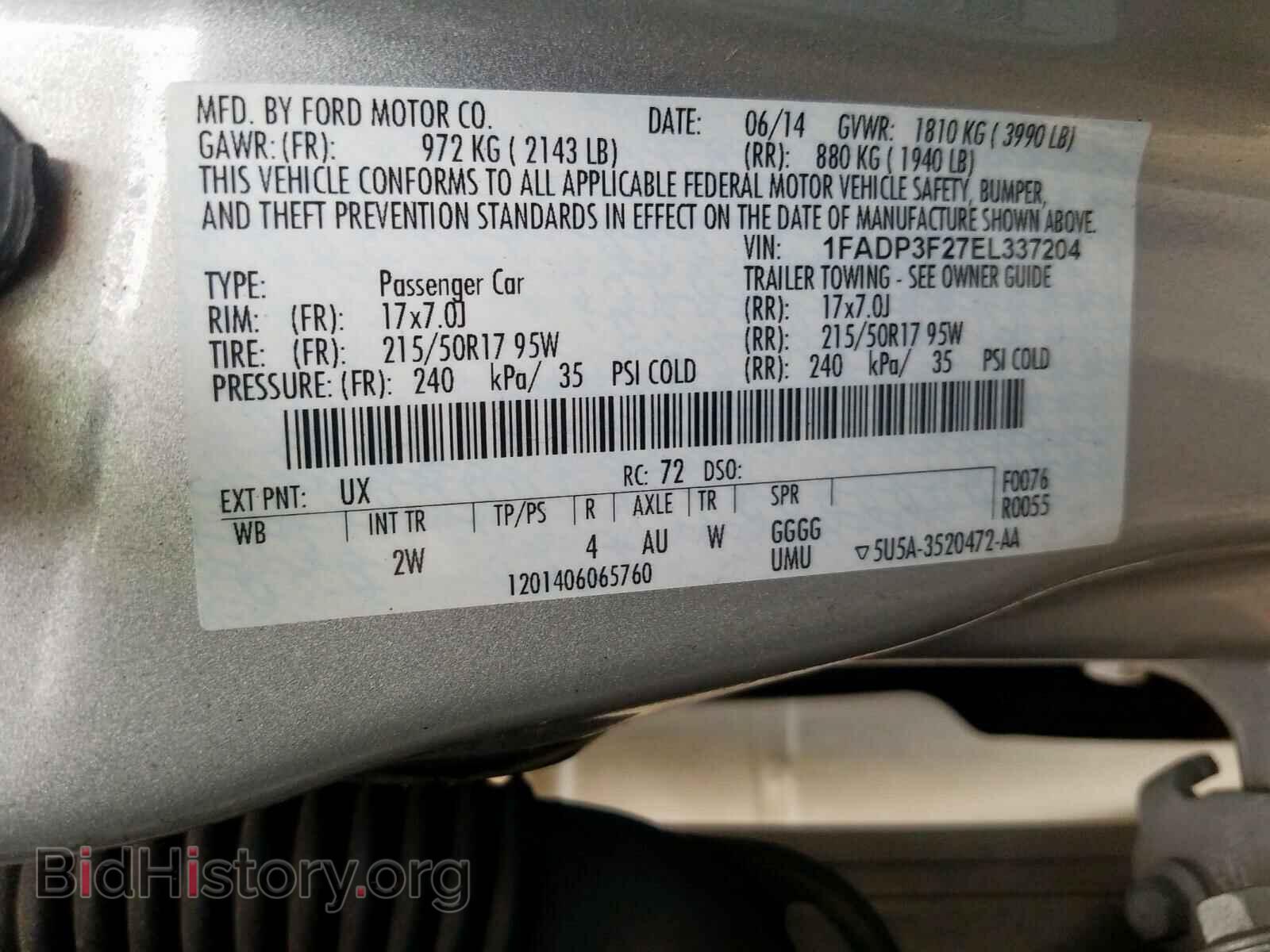 2014 FORD FOCUS - VIN: 1FADP3F27EL337204 - Photo 10