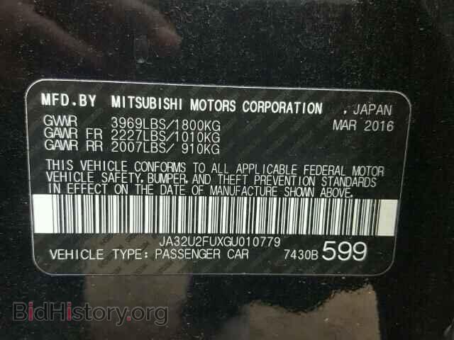 2016 MITSUBISHI LANCER - VIN: JA32U2FUXGU010779 - Фото 10