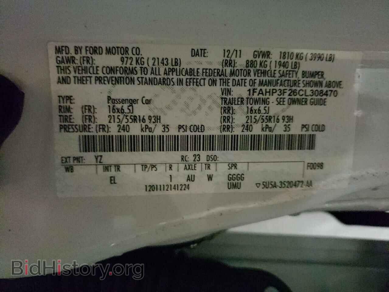 2012 FORD FOCUS - VIN: 1FAHP3F26CL308470 - Photo 10