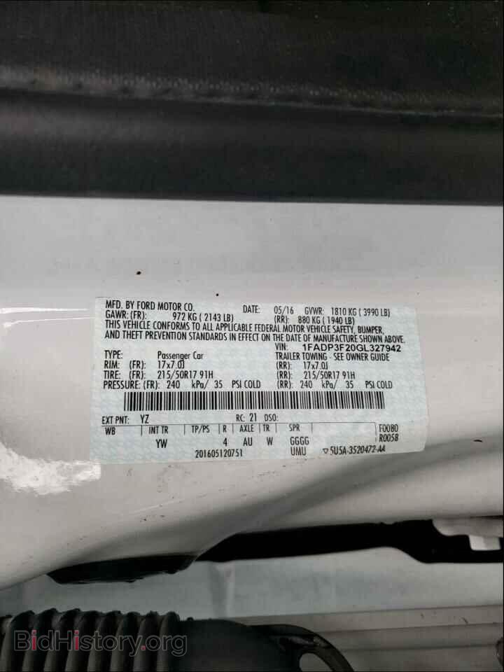 2016 FORD FOCUS - VIN: 1FADP3F20GL327942 - Фото 10