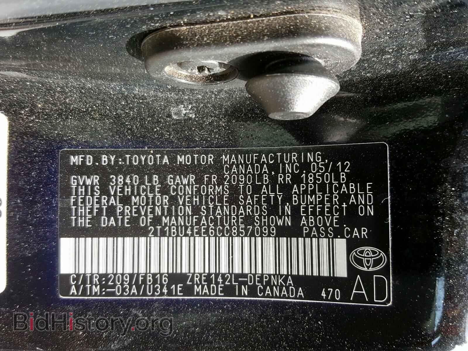 2012 TOYOTA COROLLA - VIN: 2T1BU4EE6CC857099 - Photo 10