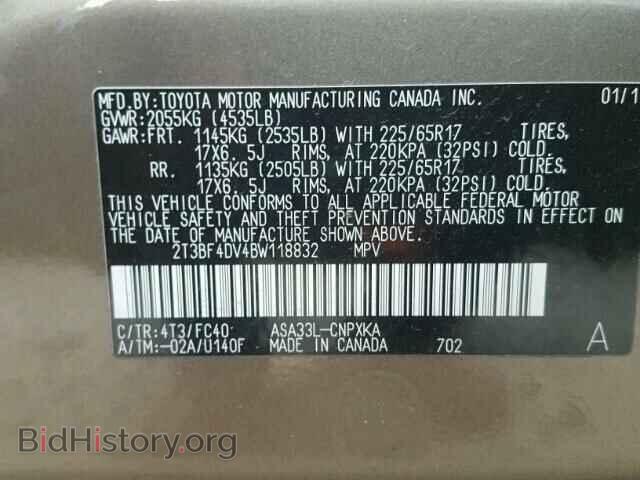 2011 TOYOTA RAV4 - VIN: 2T3BF4DV4BW118832 - Photo 10