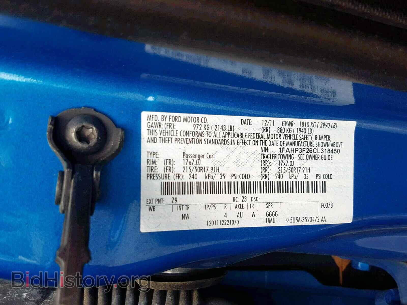 2012 FORD FOCUS SE - VIN: 1FAHP3F26CL318450 - Фото 10