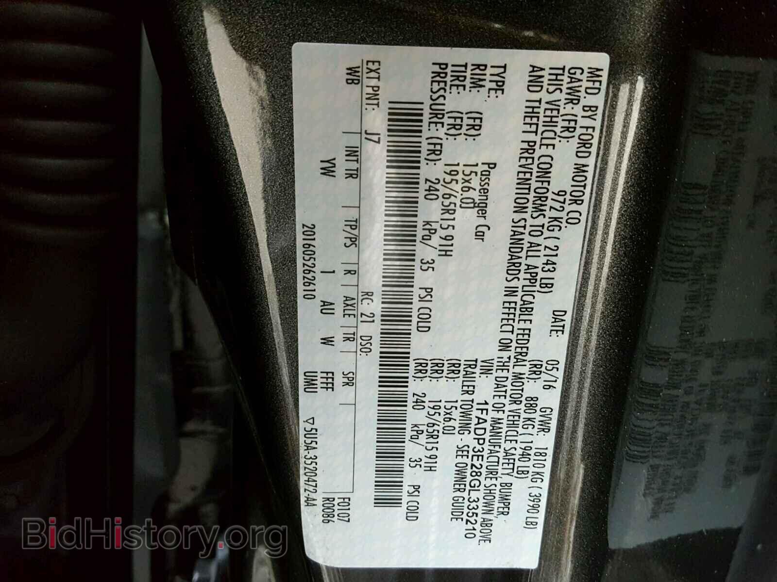 2016 FORD FOCUS - VIN: 1FADP3E28GL335210 - Фото 10