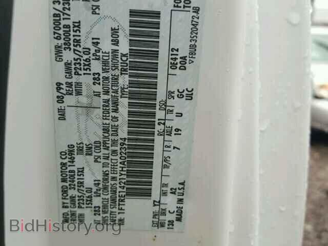 2000 FORD ECONOLINE - VIN: 1FTRE1421YHA02394 - Фото 10