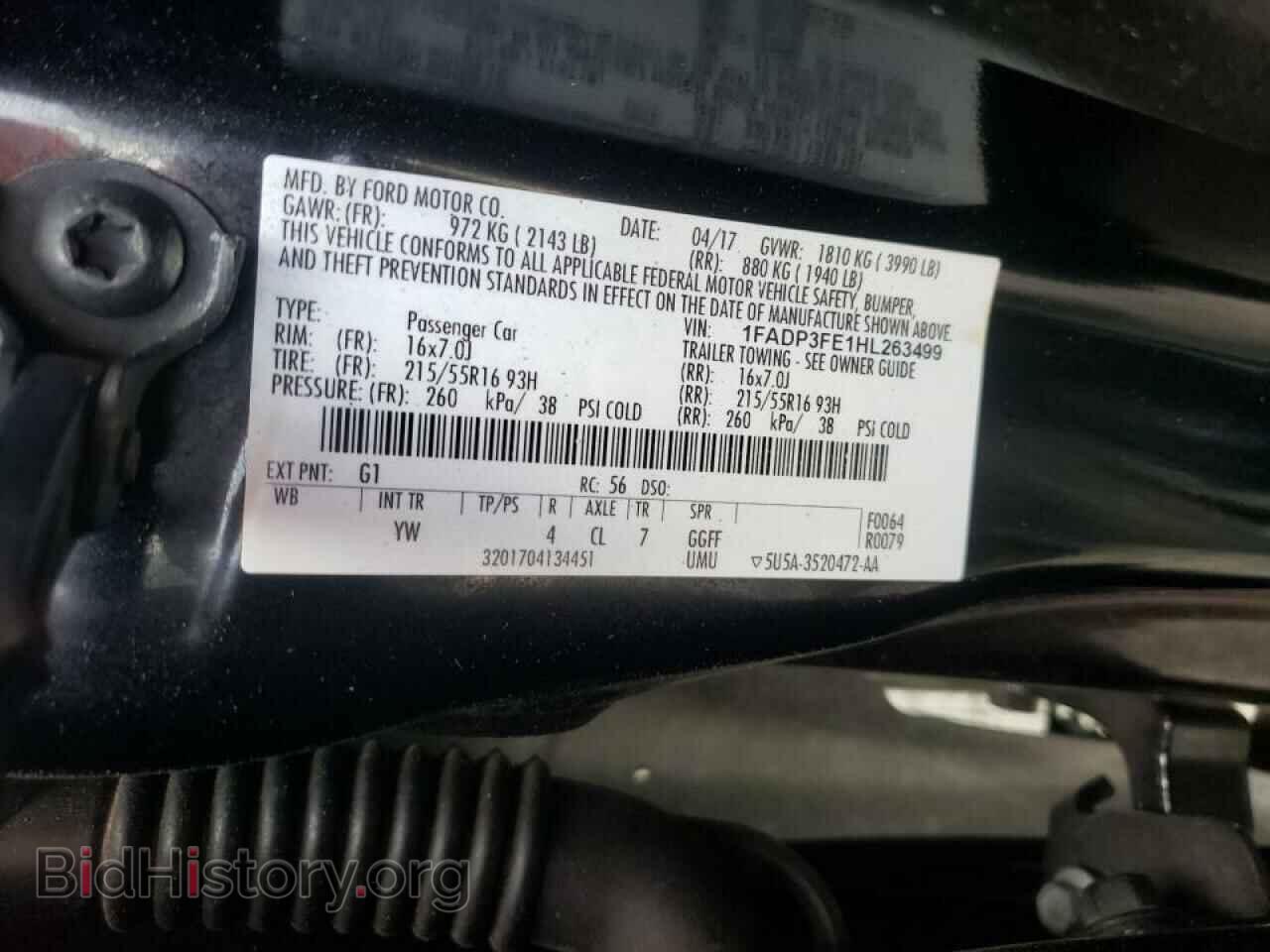 2017 FORD FOCUS - VIN: 1FADP3FE1HL263499 - Фото 10