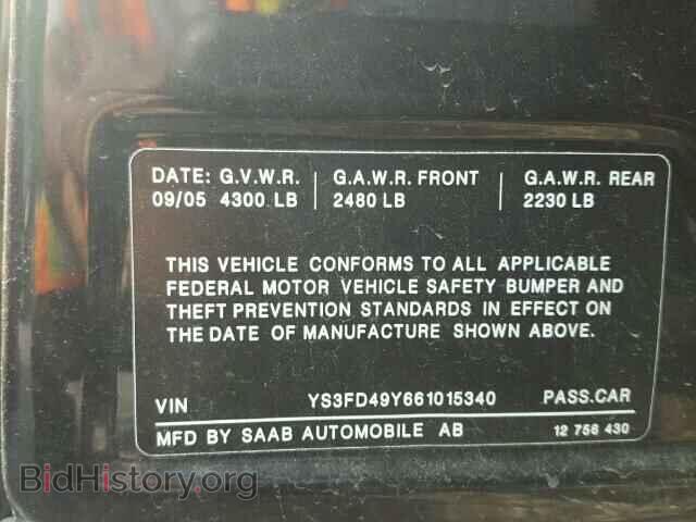 2006 SAAB 9 3 - VIN: YS3FD49Y661015340 - Фото 10