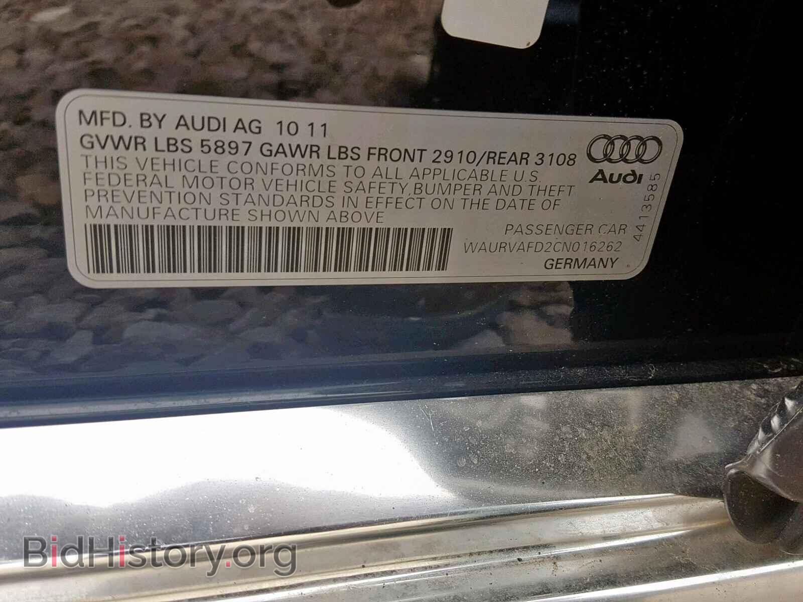 2012 AUDI A8 - VIN: WAURVAFD2CN016262 - Фото 10