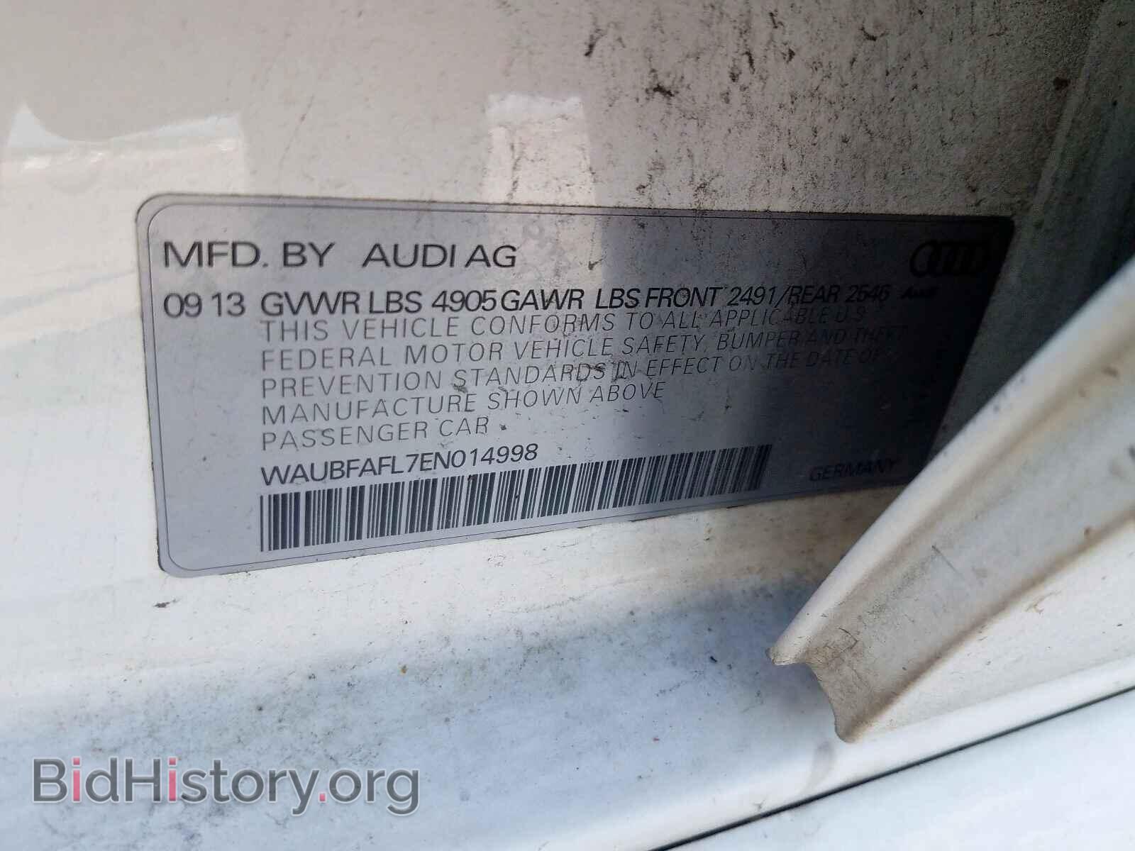 2014 AUDI A4 - VIN: WAUBFAFL7EN014998 - Фото 10