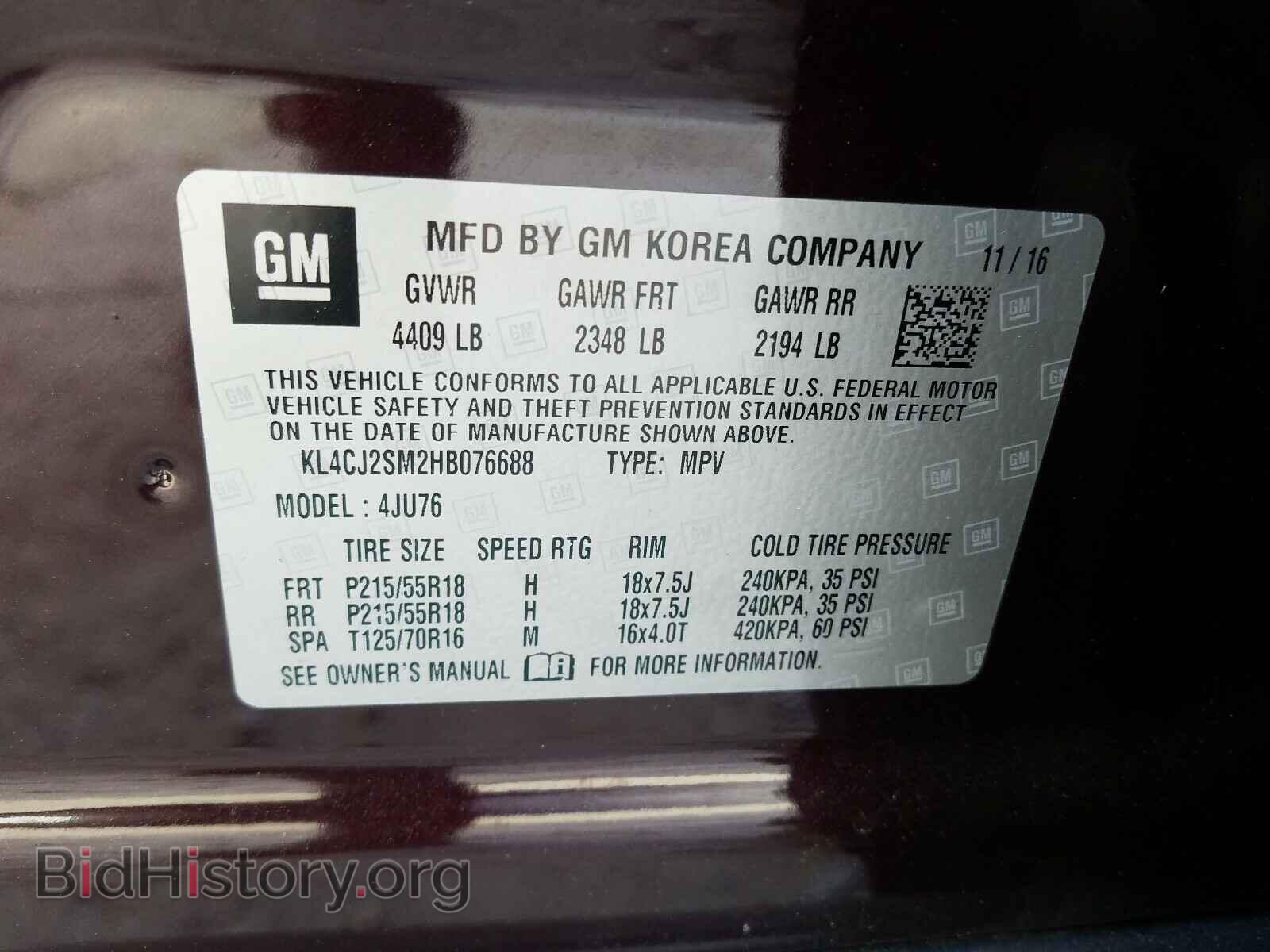 2017 BUICK ENCORE - VIN: KL4CJ2SM2HB076688 - Photo 10