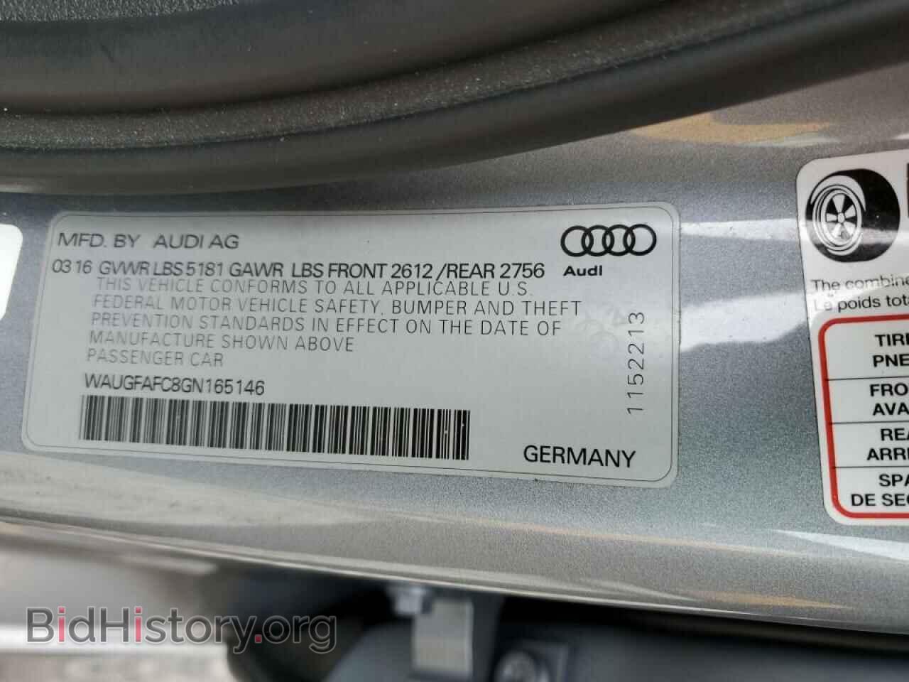 2016 AUDI A6 - VIN: WAUGFAFC8GN165146 - Фото 12
