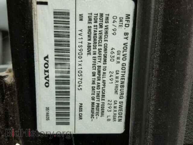 1999 VOLVO S80 - VIN: YV1TS90D1X1057045 - Фото 10