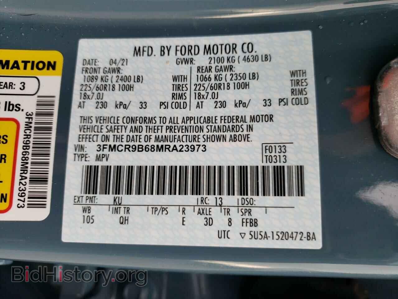2021 FORD BRONCO - VIN: 3FMCR9B68MRA23973 - Фото 13