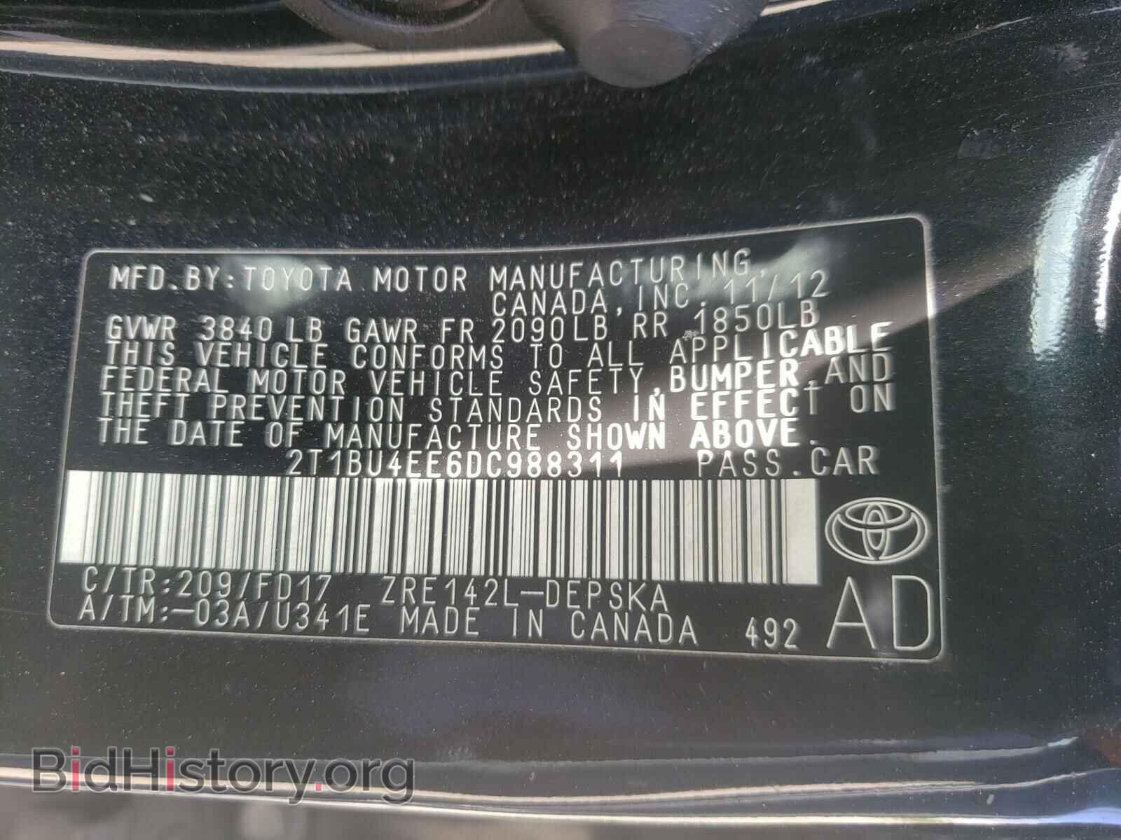 2013 TOYOTA COROLLA - VIN: 2T1BU4EE6DC988311 - Photo 10