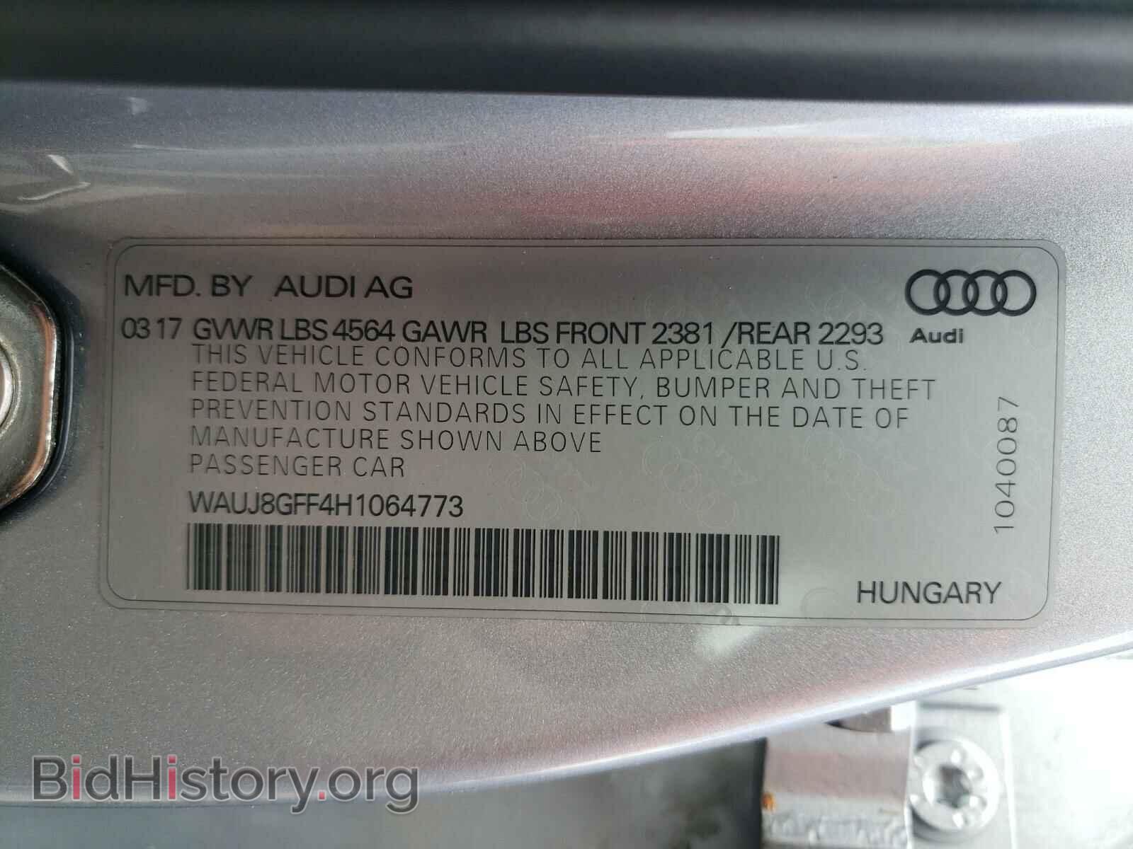 2017 AUDI A3 - VIN: WAUJ8GFF4H1064773 - Фото 10