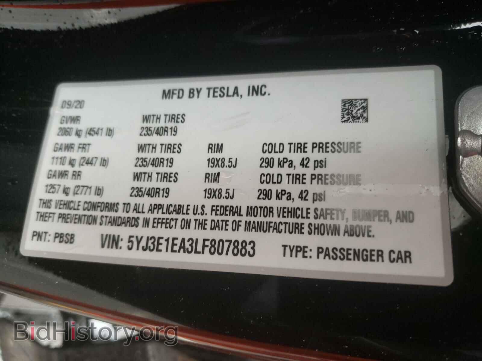 2020 TESLA MODEL 3 - VIN: 5YJ3E1EA3LF807883 - Photo 10