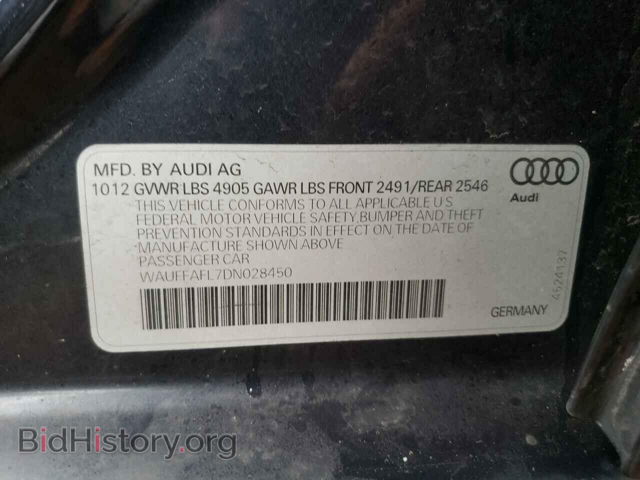 2013 AUDI A4 - VIN: WAUFFAFL7DN028450 - Фото 10