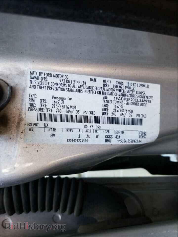 2014 FORD FOCUS - VIN: 1FADP3F20EL248915 - Фото 10