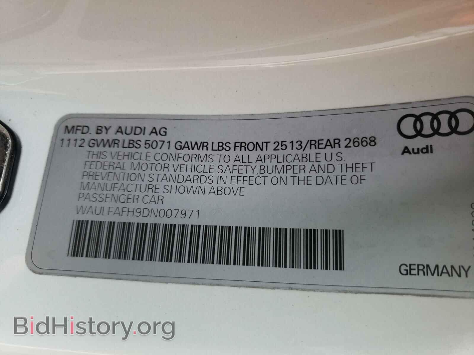 2013 AUDI A5 - VIN: WAULFAFH9DN007971 - Фото 10