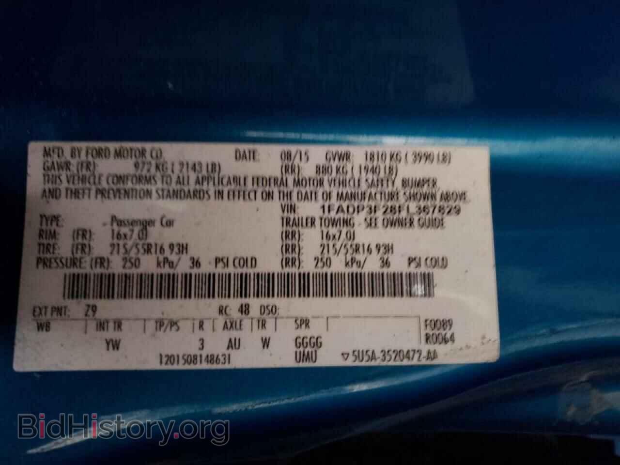 2015 FORD FOCUS - VIN: 1FADP3F28FL367829 - Фото 10