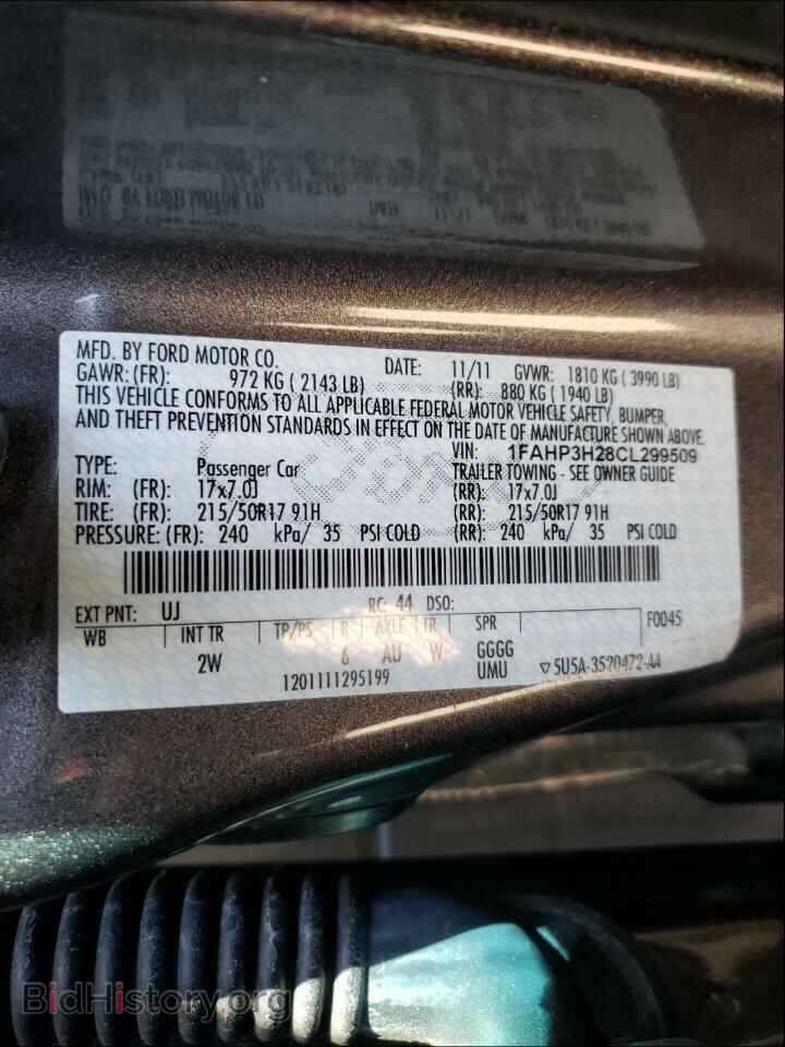 2012 FORD FOCUS - VIN: 1FAHP3H28CL299509 - Photo 10
