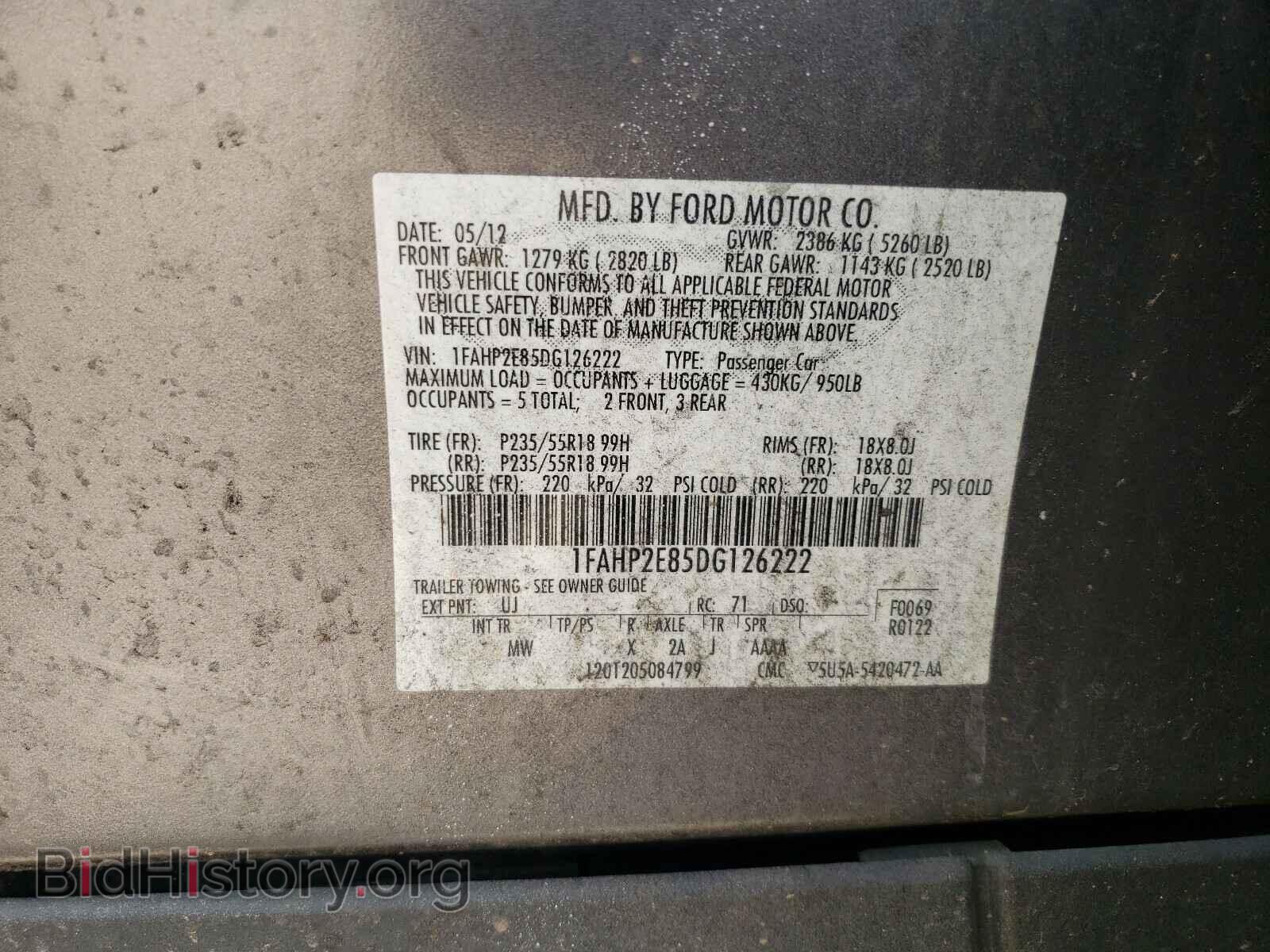 2013 FORD TAURUS - VIN: 1FAHP2E85DG126222 - Photo 10