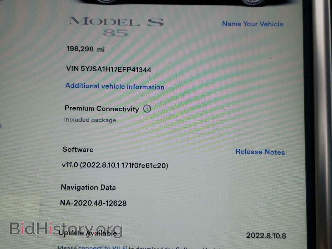 2014 TESLA MODEL S - VIN: 5YJSA1H17EFP41344 - Photo 9