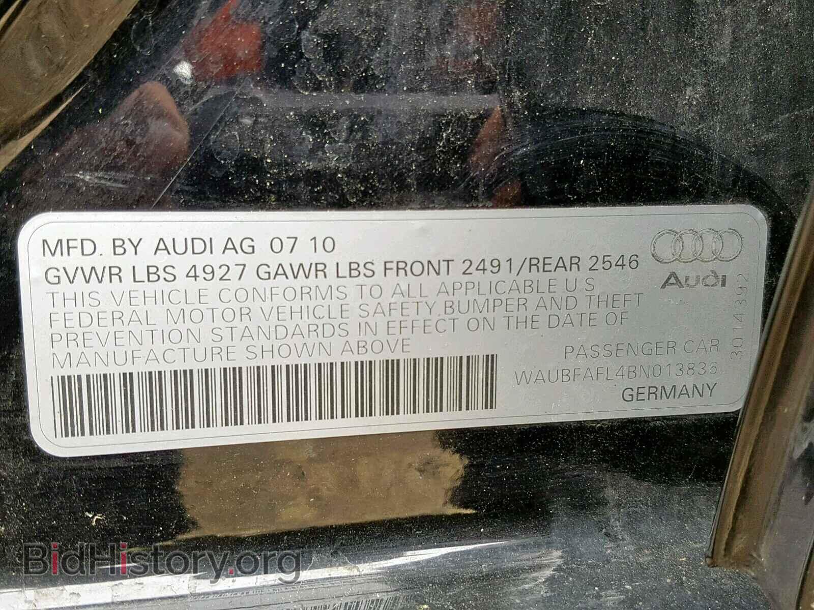 2011 AUDI A4 - VIN: WAUBFAFL4BN013836 - Photo 10