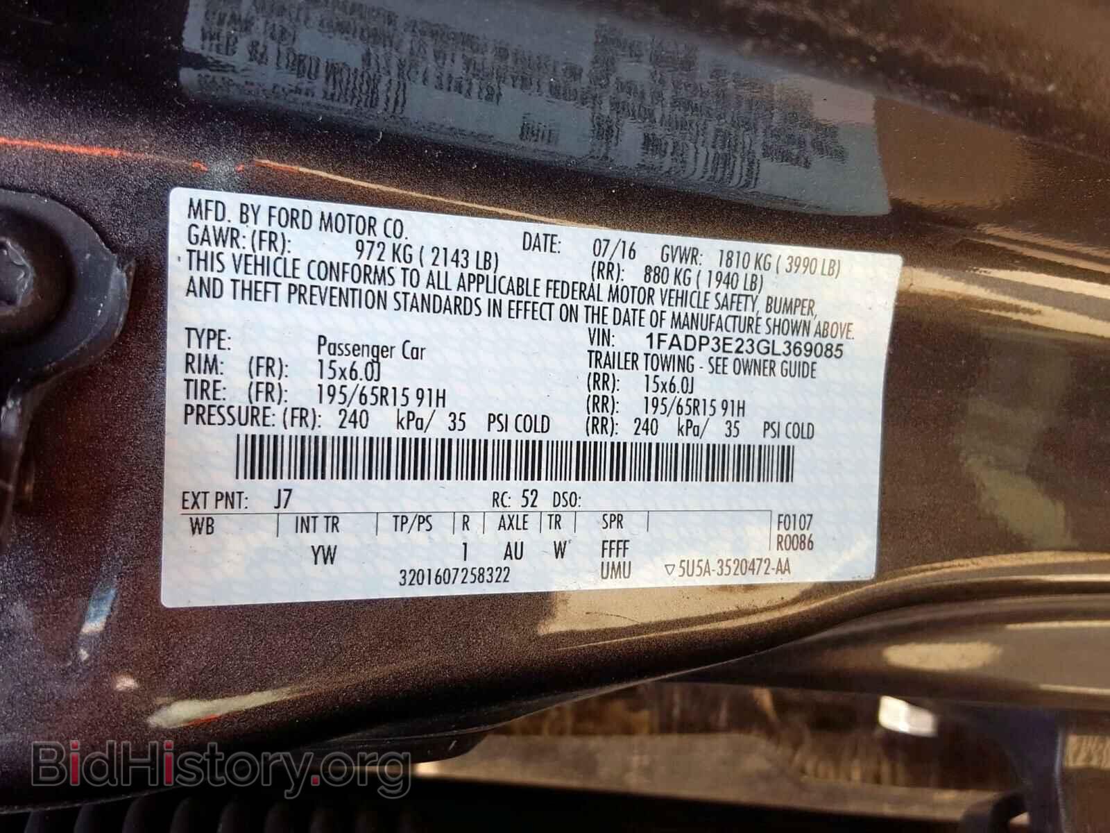 2016 FORD FOCUS - VIN: 1FADP3E23GL369085 - Photo 10