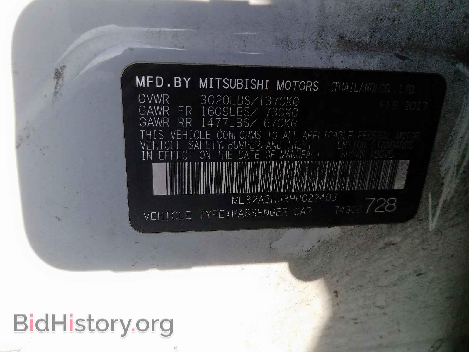 2017 MITSUBISHI MIRAGE - VIN: ML32A3HJ3HH022403 - Фото 10