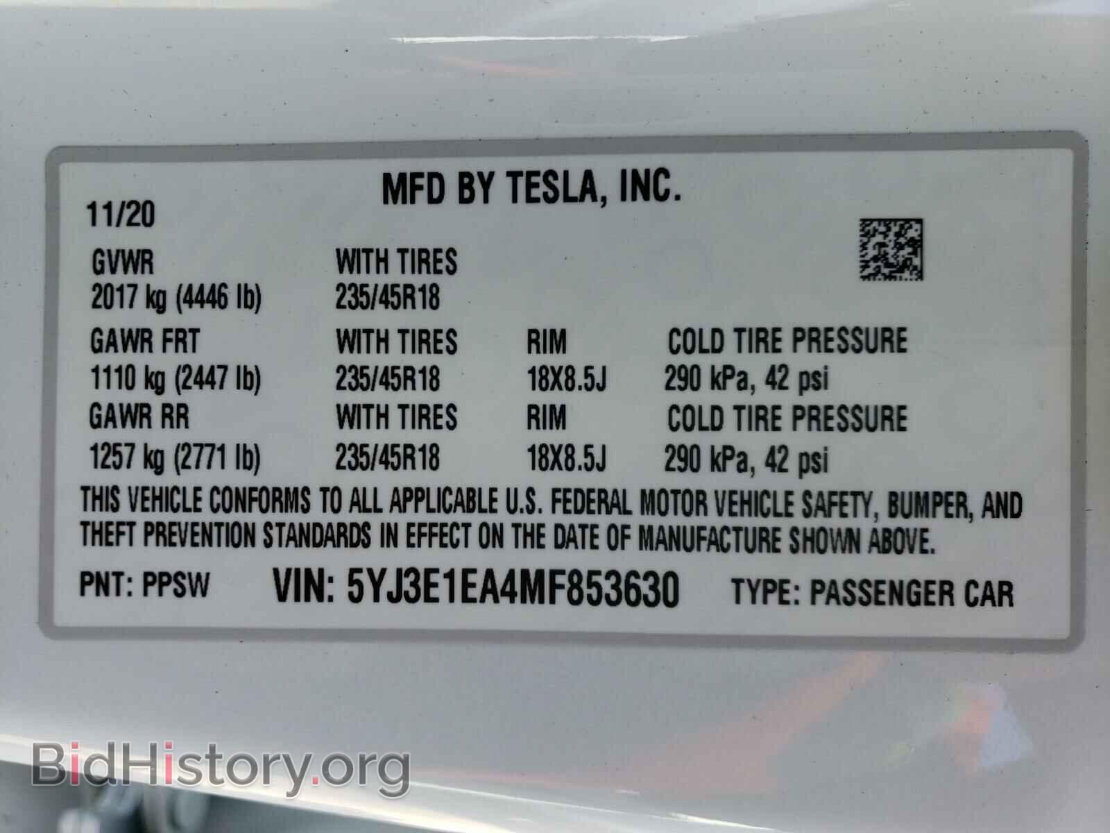 2021 TESLA MODEL 3 - VIN: 5YJ3E1EA4MF853630 - Photo 10