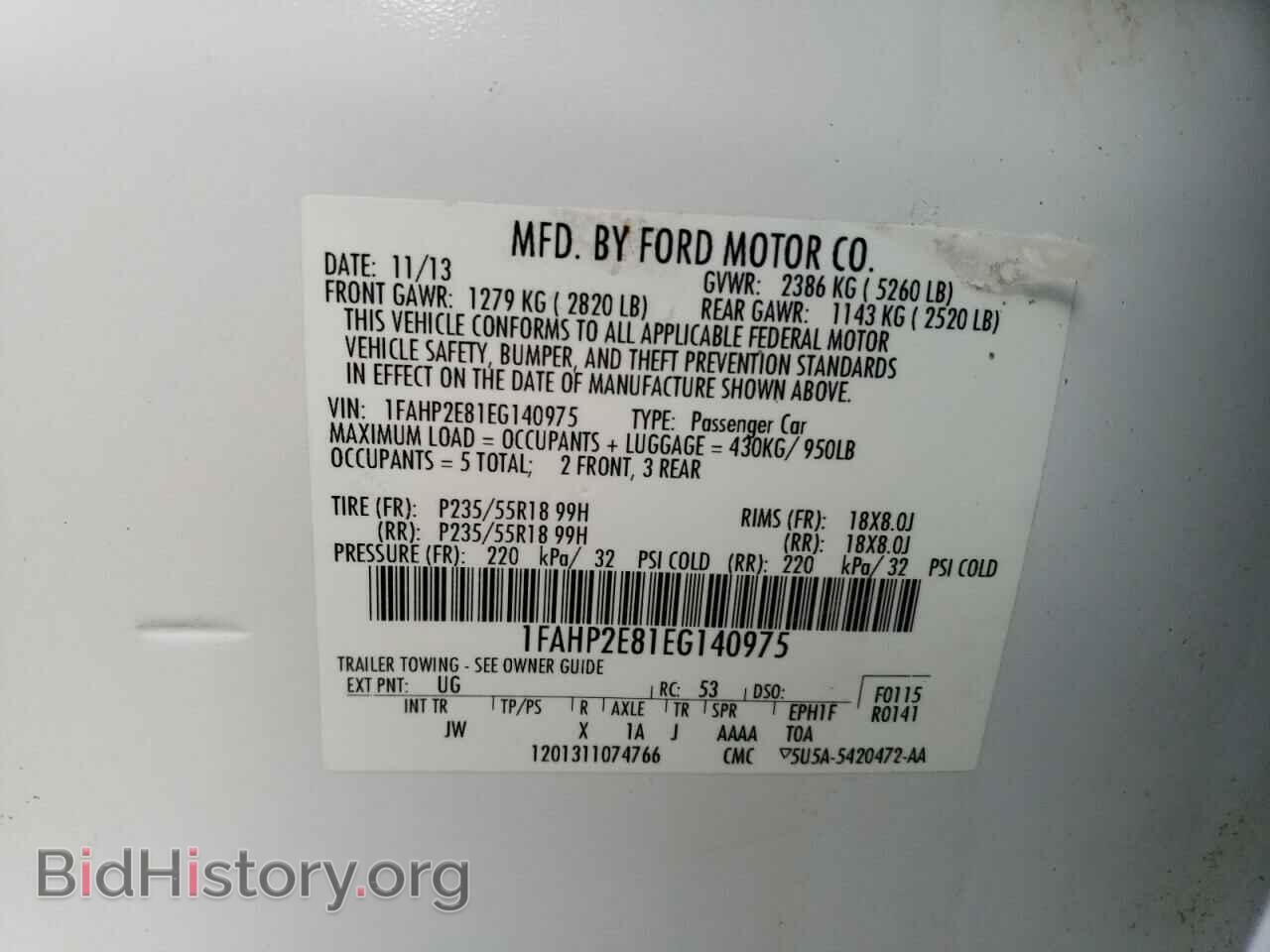 2014 FORD TAURUS - VIN: 1FAHP2E81EG140975 - Фото 13
