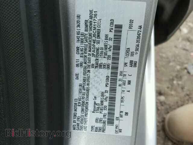 2012 FORD FIESTA - VIN: 3FADP4EJ5CM117361 - Фото 10