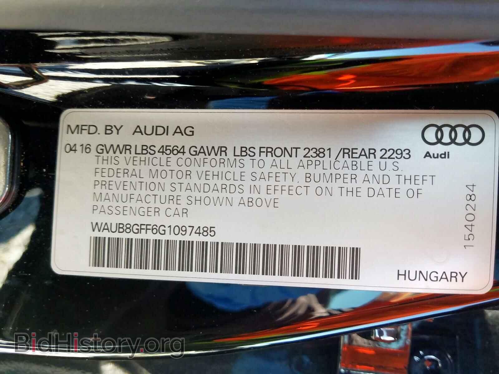 2016 AUDI A3 - VIN: WAUB8GFF6G1097485 - Фото 10