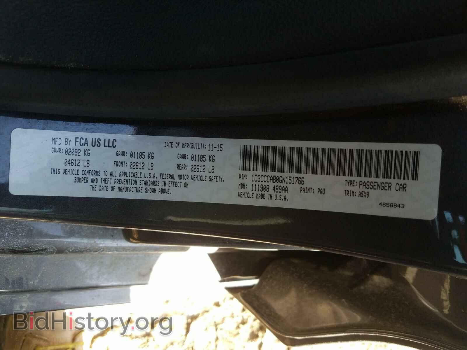 2016 CHRYSLER 200 - VIN: 1C3CCCAB0GN151766 - Фото 10