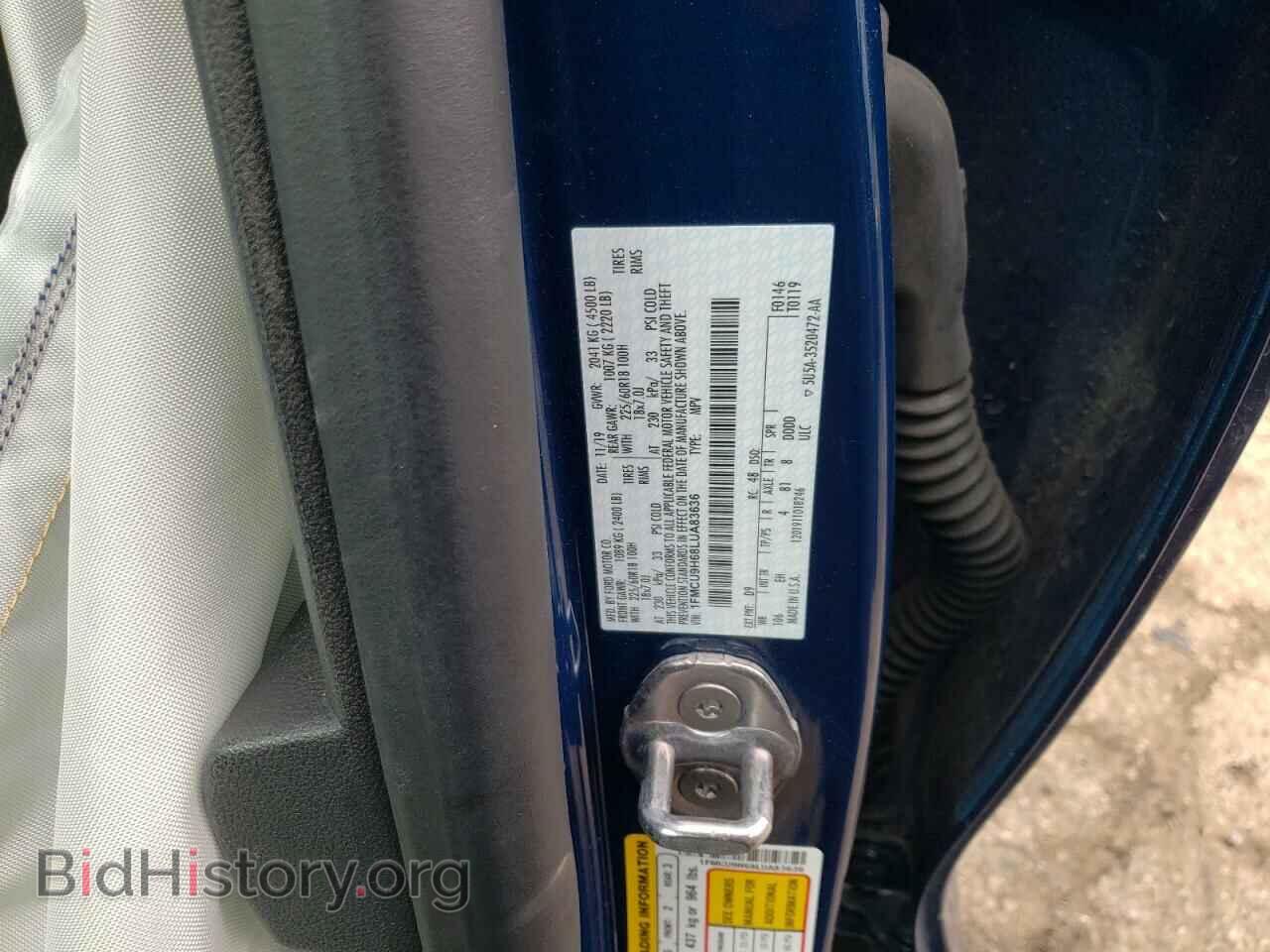 2020 FORD ESCAPE - VIN: 1FMCU9H68LUA83636 - Фото 10